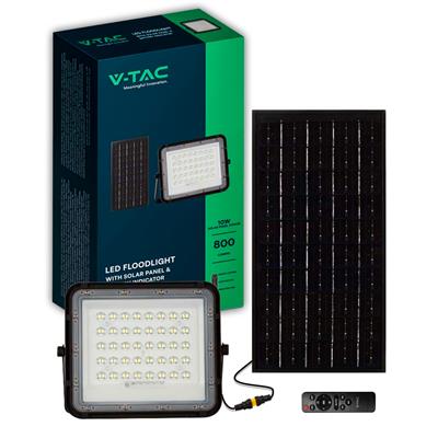 V-TAC Faro LED con Pannello Solare 10W Colore Nero 4000K IP65