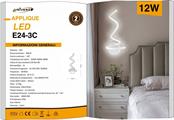 Applique a muro led 12W 3 tonalità di luce 3000K/4000K/6500K