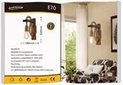 Lampada LED corda in canapa e legno con portalampada E27