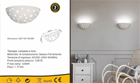 Lampada LEd in gesso da parete con attacco R7s