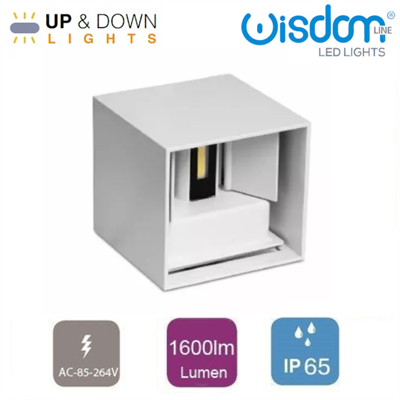 Applique Cubo Bianco UP&DOWN LED 6W Luce Naturale 4000K IP65