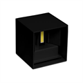 Applique Cubo Nero UP&DOWN LED 6W Luce Calda 3000K IP65