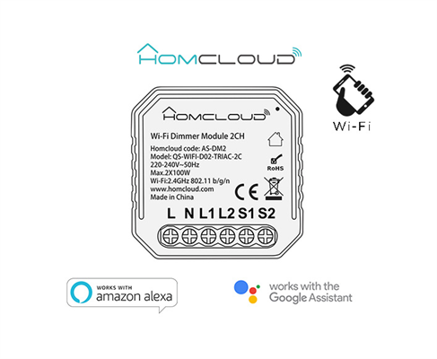 MODULO DIMMER 2 Canali WIFI DA INCASSO