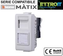 Connettore LAN RJ45 CAT6 Bianco Compatibile con BTicino® Màtix