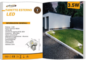 Mini faretto spot led da esterno bianco 3.5W 3000K 220V IP65