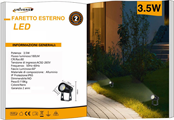 Mini faretto spot led da esterno nero 3.5W 3000K 220V IP65