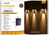 Applique LED 3W con Pannello Solare Luce Calda 3000K IP65