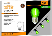 Lampadina LED 4W G45 Attecco E27 Luce Verde