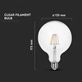 Lampadina LED 12W G125 Attacco E27 Luce Calda 3000K