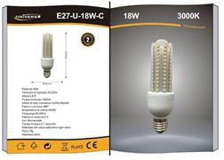 Lampadina Tubo LED 18W Attacco E27 Luce Calda 3000K