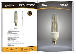 Lampadina Tubo LED 20W Attacco E27 Luce Calda 3000K