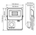 Faro LED con sensore PIR 10W Luce Fredda 6000K IP65