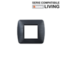 Placca 2 Posti Nera Compatibile con BTicino® Living