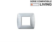 Placca 2 Posti Grigia Compatibile con BTicino® Living