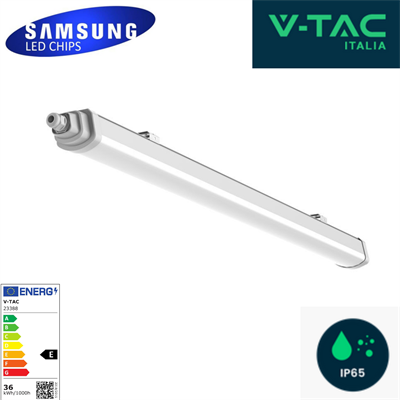 Plafoniera LED Chip Samsung Impermeabile 36W 120cm 4000K IP65