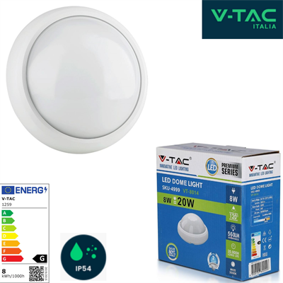 Plafoniera LED 8W Luce Naturale 4000K IP54