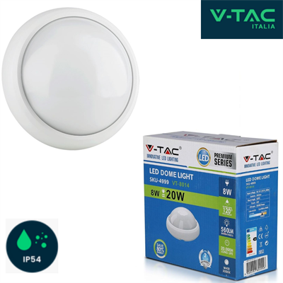 Plafoniera LED 8W Luce Calda 3000K IP54