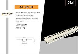 Profilo in Alluminio per Strip LED Montaggio Cartongesso 2mt