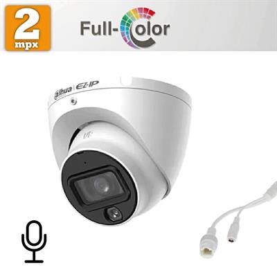 Telecamera dome IP fullcolor dahua con audio 2mpx 2.8mm poe