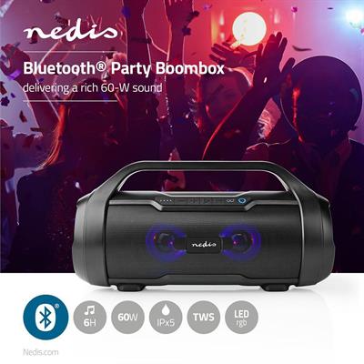 Stereo Portatile 120W LED RGB AUX Micro SD USB IPX5