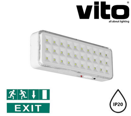 Lampada D'Emergenza LED 2W Luce Fredda 6400K 160Lm con Adesivi