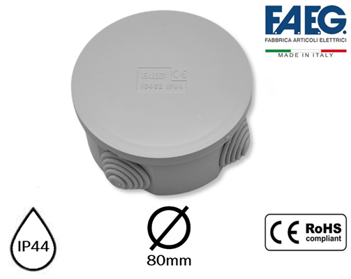 Scatola di Derivazione Stagna con Coperchio a Pressione Ø80X40mm