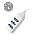 Multipresa 3 Uscite Bipasso 10/16A+T 250V Cavo 1.5Mt